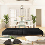 2-Seater Sofa Bed Black Velvet - Side View