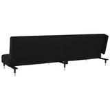 2-Seater Sofa Bed Black Velvet - Close-Up Angle