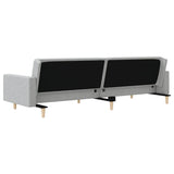 2-Seater Sofa Bed with Two Pillows Light Grey Fabric - Low Angle