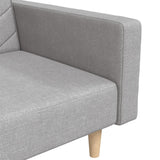 2-Seater Sofa Bed with Two Pillows Light Grey Fabric - Extra Image