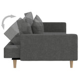 2-Seater Sofa Bed with Two Pillows Dark Grey Fabric - Close-Up Angle