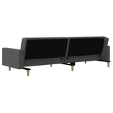 2-Seater Sofa Bed with Two Pillows Dark Grey Fabric - Low Angle