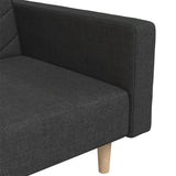 2-Seater Sofa Bed with Two Pillows Black Fabric - Extra Image