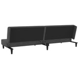 2-Seater Sofa Bed with Two Pillows Dark Grey Velvet - Low Angle