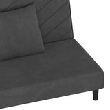 2-Seater Sofa Bed with Two Pillows Dark Grey Velvet - Extra Image