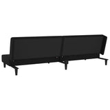 2-Seater Sofa Bed with Two Pillows Black Velvet