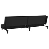 2-Seater Sofa Bed with Two Pillows Black Velvet - Low Angle