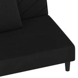 2-Seater Sofa Bed with Two Pillows Black Velvet - Extra Image