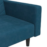 2-Seater Sofa Bed with Two Pillows Blue Velvet - Extra Image
