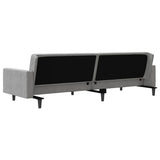 2-Seater Sofa Bed with Two Pillows Light Grey Velvet