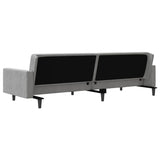 2-Seater Sofa Bed with Two Pillows Light Grey Velvet - Low Angle