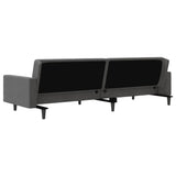 2-Seater Sofa Bed with Two Pillows Dark Grey Velvet