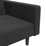 2-Seater Sofa Bed with Two Pillows Black Velvet - Extra Image