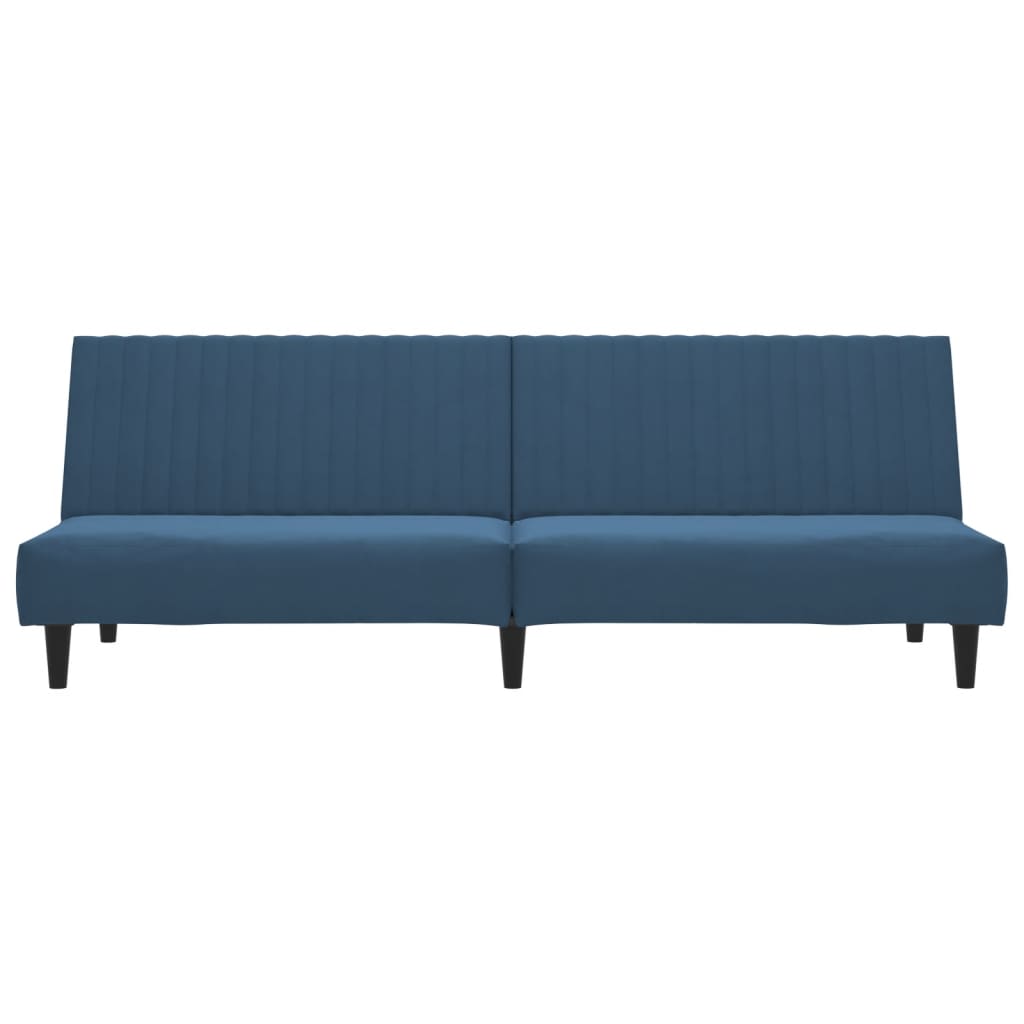 2-Seater Sofa Bed Blue Velvet