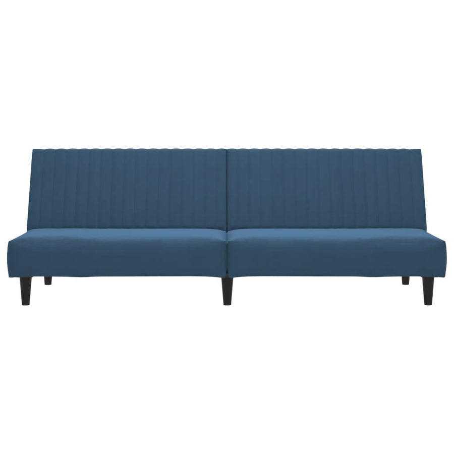 2-Seater Sofa Bed Blue Velvet