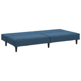 2-Seater Sofa Bed Blue Velvet - 45-Degree Angle