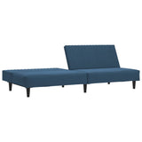 2-Seater Sofa Bed Blue Velvet - Rear View