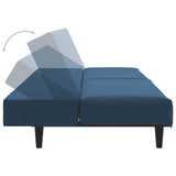 2-Seater Sofa Bed Blue Velvet - Close-Up Angle