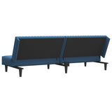 2-Seater Sofa Bed Blue Velvet - Low Angle
