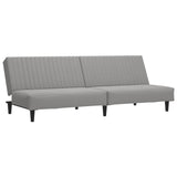 2-Seater Sofa Bed Light Grey Velvet - Front View
