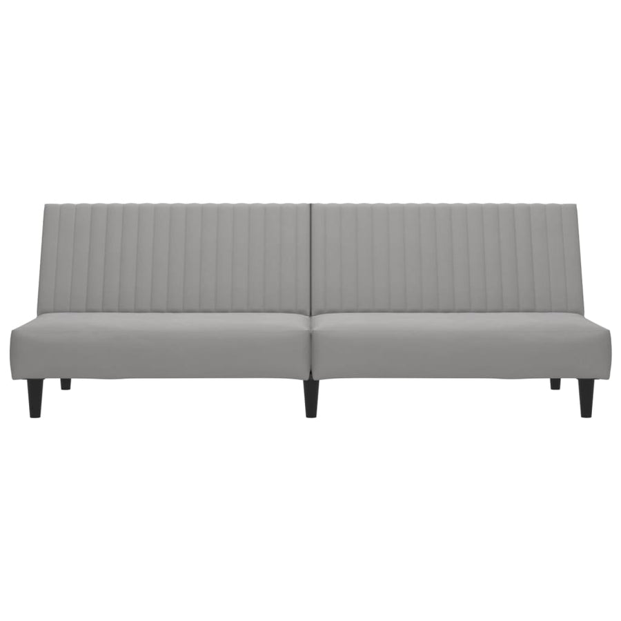 2-Seater Sofa Bed Light Grey Velvet
