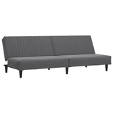 2-Seater Sofa Bed Dark Grey Velvet - Front View