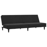 2-Seater Sofa Bed Black Velvet - Front View