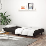 2-Seater Sofa Bed Black Velvet - Side View