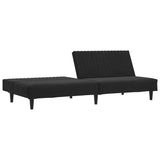 2-Seater Sofa Bed Black Velvet - Top-Down View