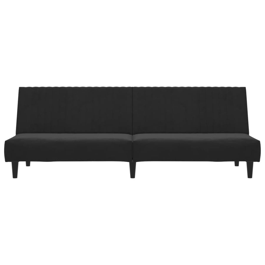 2-Seater Sofa Bed Black Velvet