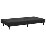 2-Seater Sofa Bed Black Velvet - Rear View