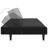 2-Seater Sofa Bed Black Velvet - Close-Up Angle