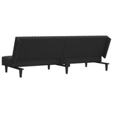 2-Seater Sofa Bed Black Velvet - Low Angle