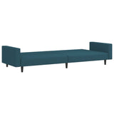 2-Seater Sofa Bed Blue Velvet - Rear View