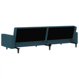 2-Seater Sofa Bed Blue Velvet - Low Angle