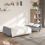 2-Seater Sofa Bed Light Grey Velvet - Side View
