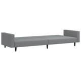 2-Seater Sofa Bed Light Grey Velvet - Rear View