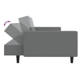 2-Seater Sofa Bed Light Grey Velvet - Close-Up Angle
