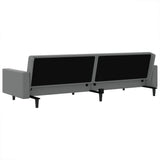 2-Seater Sofa Bed Light Grey Velvet - Low Angle