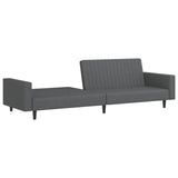 2-Seater Sofa Bed Dark Grey Velvet - Top-Down View