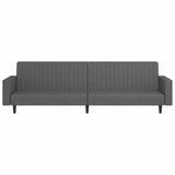2-Seater Sofa Bed Dark Grey Velvet - 45-Degree Angle