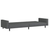 2-Seater Sofa Bed Dark Grey Velvet - Rear View