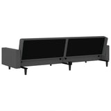 2-Seater Sofa Bed Dark Grey Velvet - Low Angle