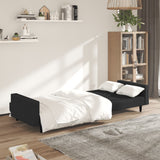 2-Seater Sofa Bed Black Velvet - Side View