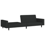 2-Seater Sofa Bed Black Velvet