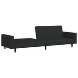2-Seater Sofa Bed Black Velvet - Top-Down View