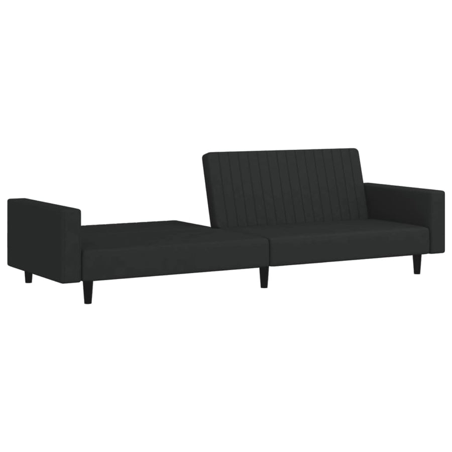 2-Seater Sofa Bed Black Velvet