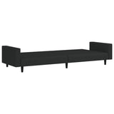2-Seater Sofa Bed Black Velvet - Rear View