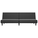2-Seater Sofa Bed Black Faux Leather - 45-Degree Angle