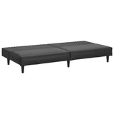 2-Seater Sofa Bed Black Faux Leather - Rear View